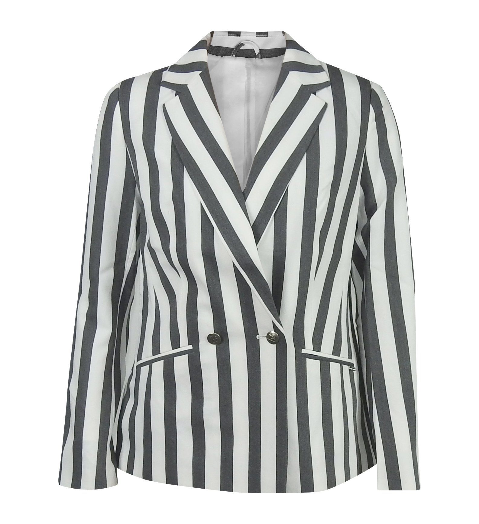 dynamic24 Jackenblazer Damen Blazer gestreift weiss grau Casual Sakko  Business Basic Jacke online kaufen | OTTO