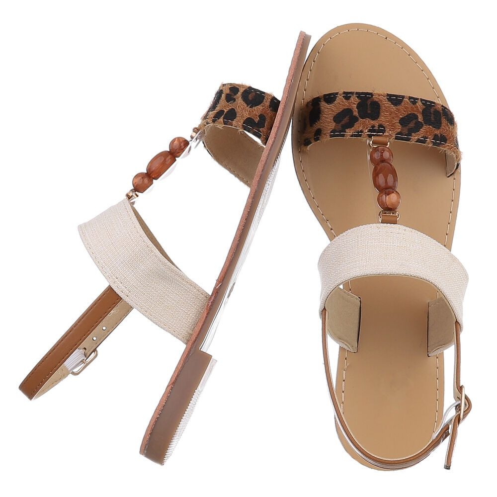 Ital-Design Modische Damen Sandalen mit Holzperlen günstig online kaufen