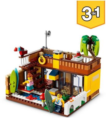 LEGO® Konstruktionsspielsteine Surfer-Strandhaus (31118), LEGO® Creator 3in1, (564 St), Made in Europe