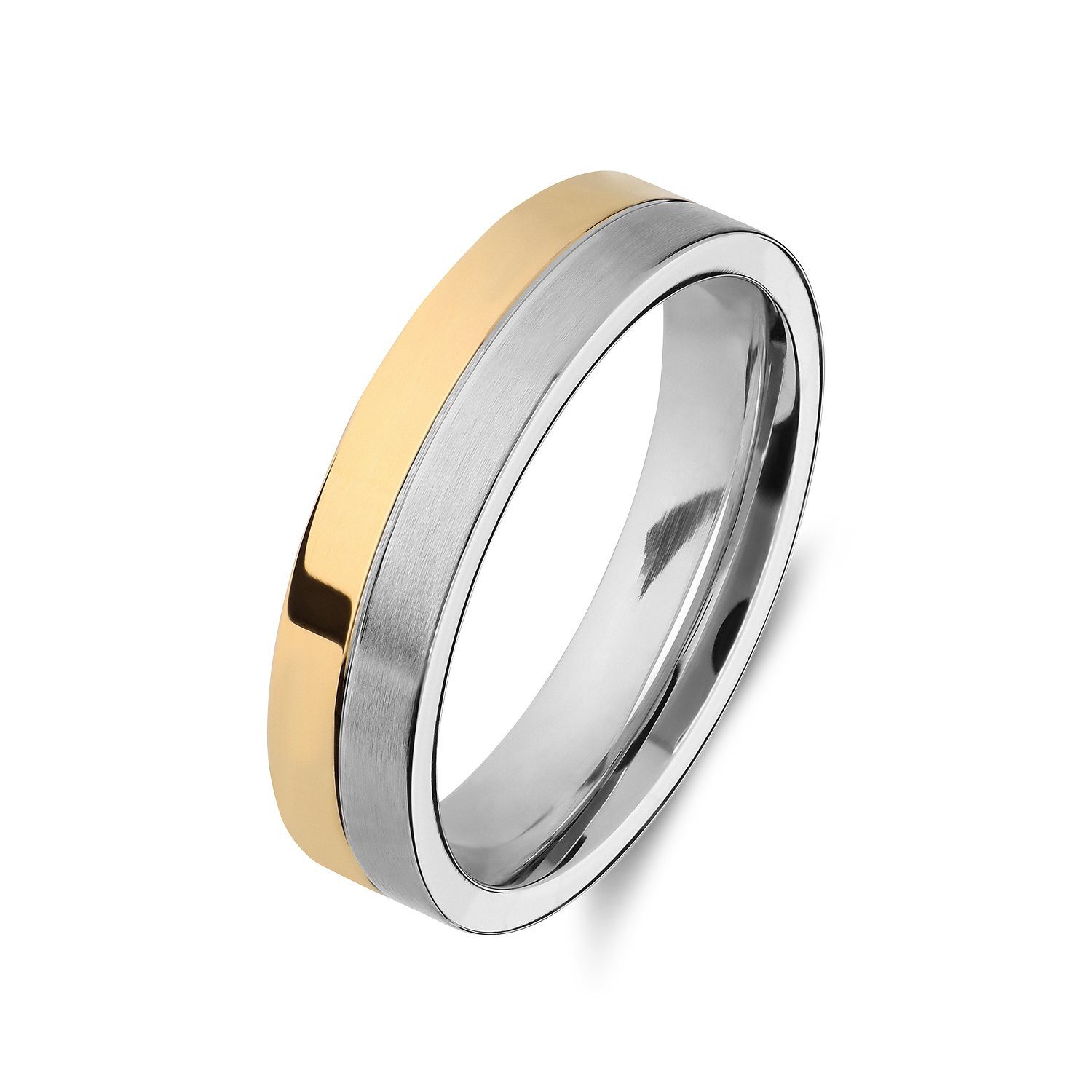 LUCARDI Partnerring Freundschaftsring - Stahl - Silber-Gold - Herren