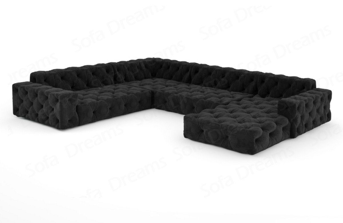 Sofa Dreams Sofa Stoff Samt Designer Samtstoff Sofa Polstersofa Menorca U Form Modern, Chesterfield
