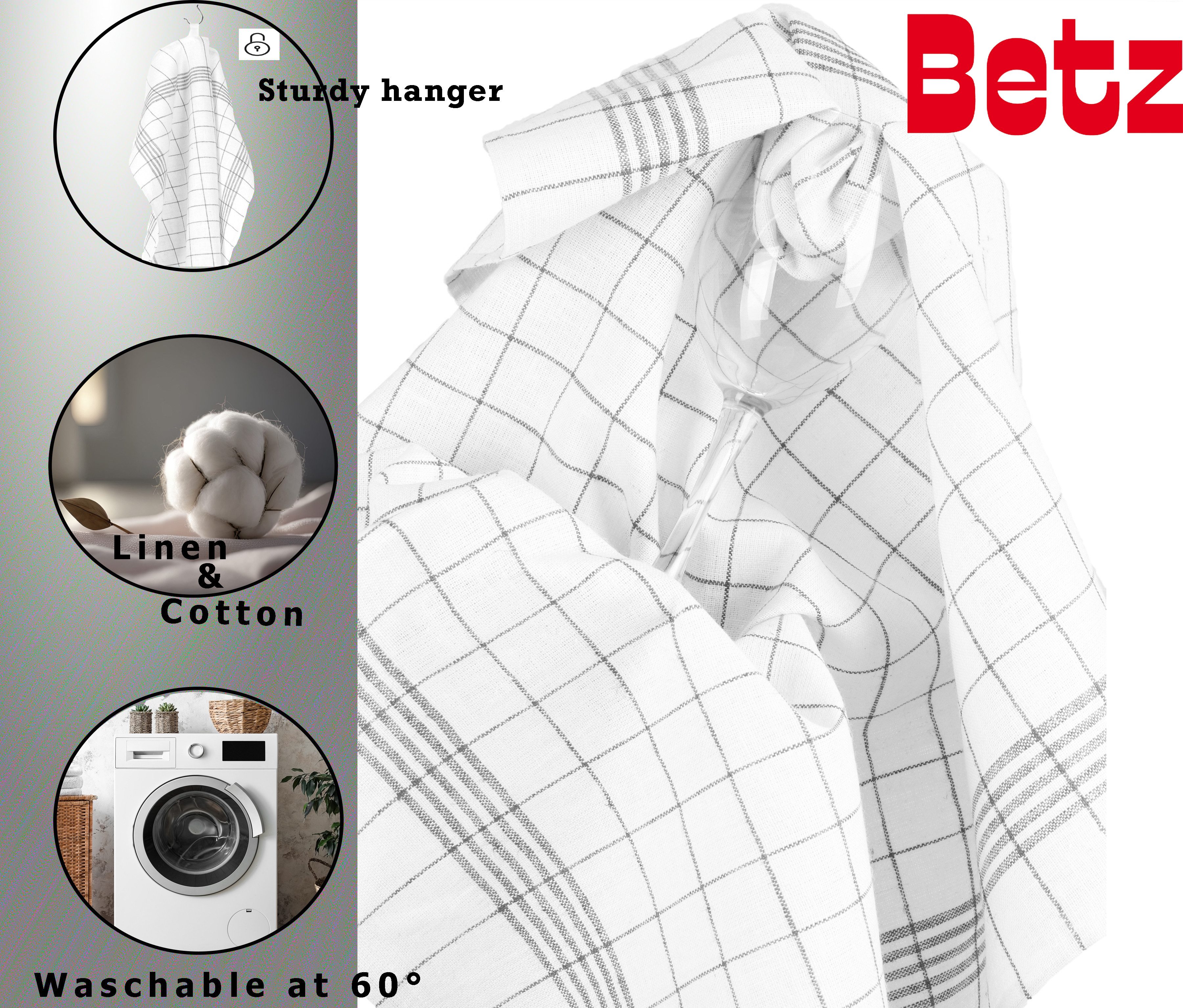 Betz Geschirrtuch 10er Set 50 x 70 cm Halbleinen Geschirrtücher MCT-11 HL, (Set, 10-tlg., 10 Geschirrtücher), Geschirrhandtuch Gläsertuch Jacquard Gläsertücher  – Bild 4 von 5