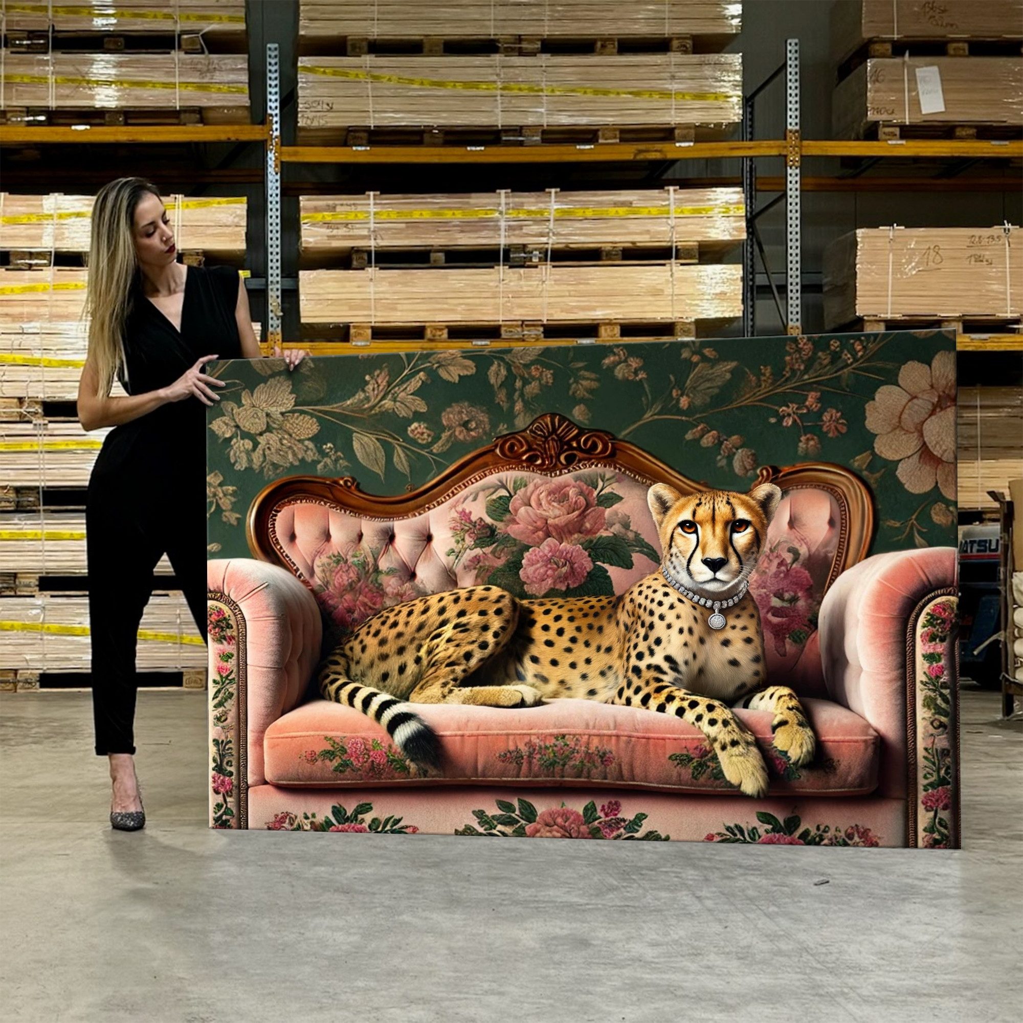Artmazing Leinwandbild Royal Cheetah, Royal Cheetah, gesp. auf FSC Echtholz-Keilrahmen, in versch. Größen