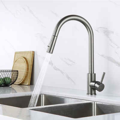 Lonheo Küchenarmatur 360° Küchenarmatur mit Ausziehbar Wasserhahn Spültischarmatur