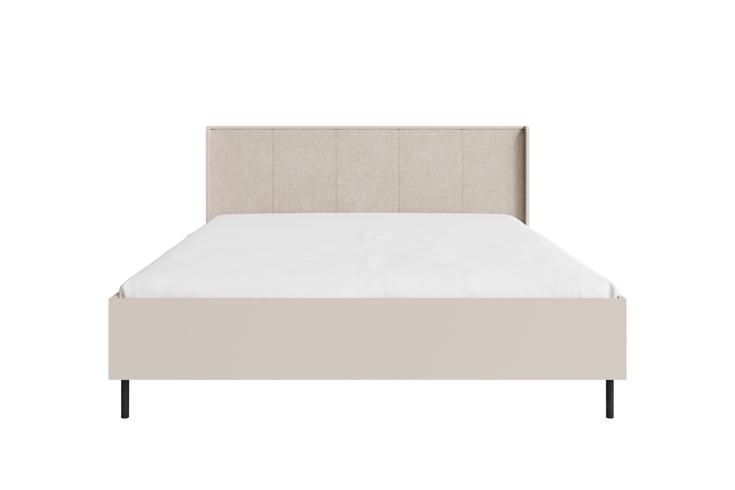 Deine Möbel 24 Bettgestell GEORGIA 14 160/200 cm in Sandbeige (1 tlg., 1-tlg., 1 tlg), Polsterkopfteil, Bettkasten, Lattenrost, Metallrahmen, Georgia-Serie
