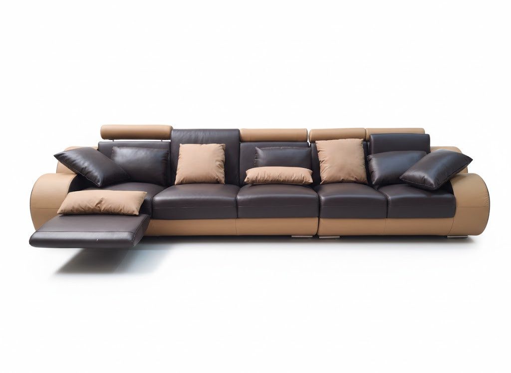 JVmoebel Big-Sofa Braunes 5-Sitzer-Sofa aus Kunstleder für modernes Wohnen Sofort, Made in Europa