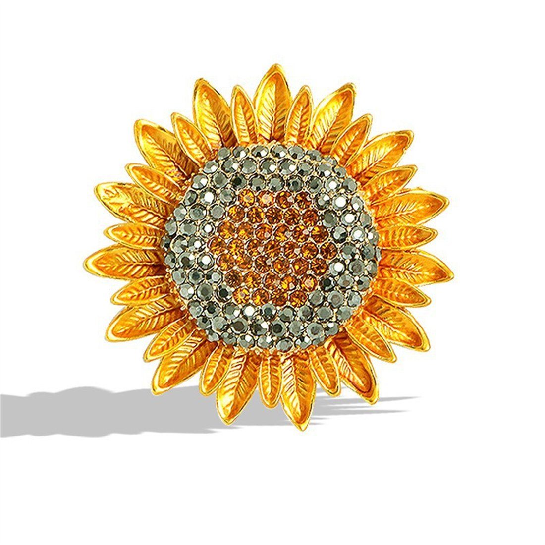 DAYUT Brosche Sonnenblume Strass Brosche, Geschenke für Frauen (1-tlg)