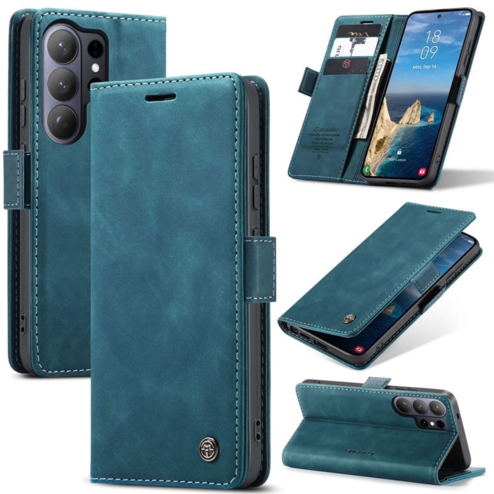 CaseMe Handyhülle Premium Hülle für Samsung S26 Ultra-Dunkles Zyanblau