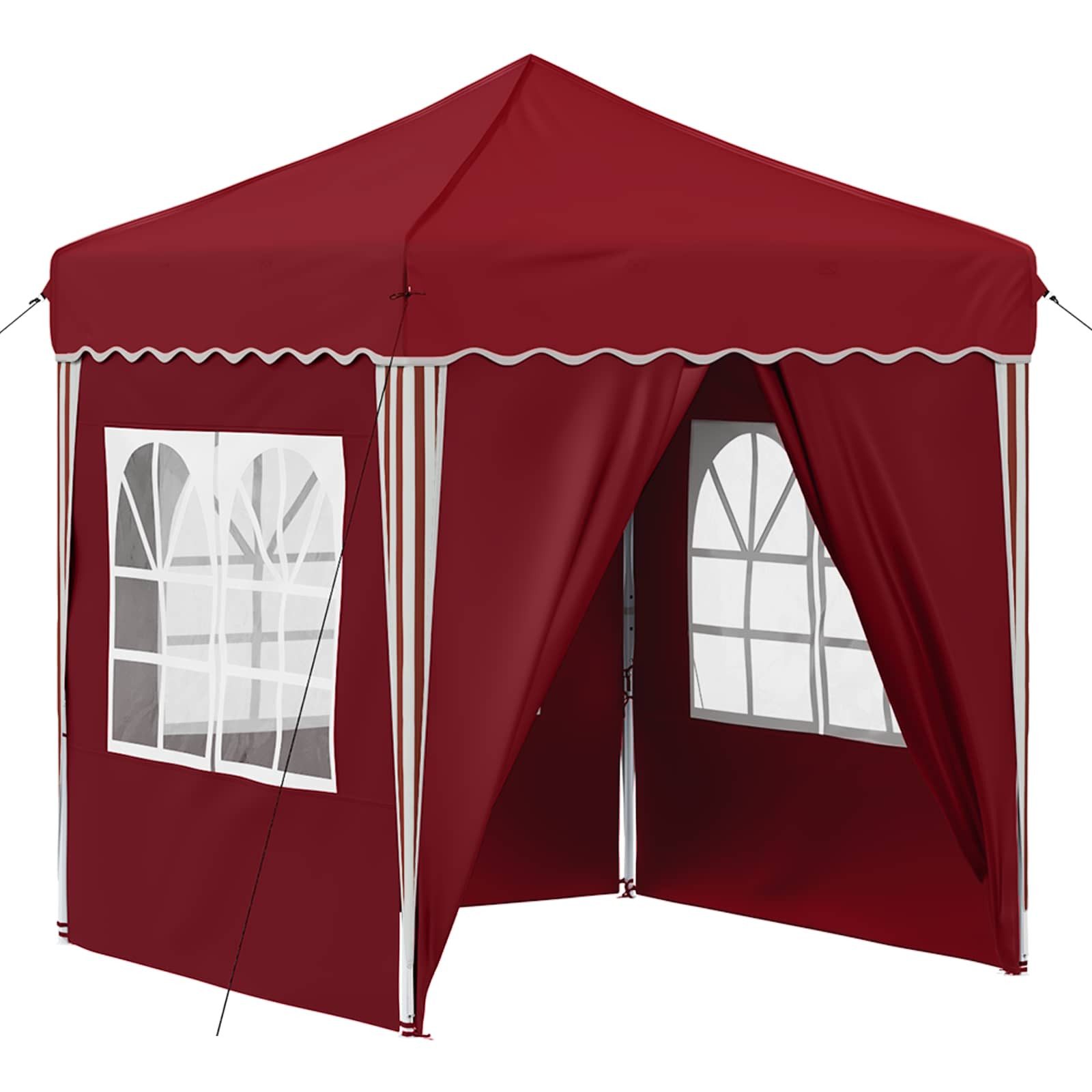 vidaXL Partyzelt Pop-up Partyzelt 195 x 195 x 245 cm Bordeauxrot Oxford-Stoff