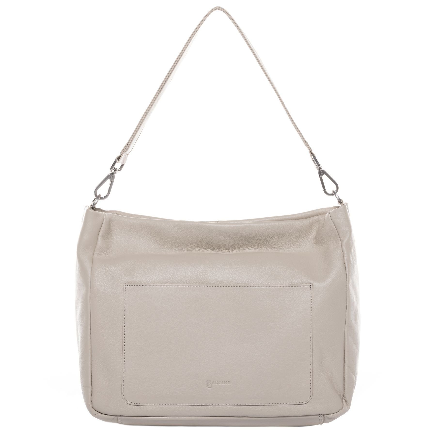 BACCINI Umhängetasche echt Leder Hobo Beutel Schultertasche groß ivory, Beuteltasche Echtleder für Damen, Umhängetasche ivory