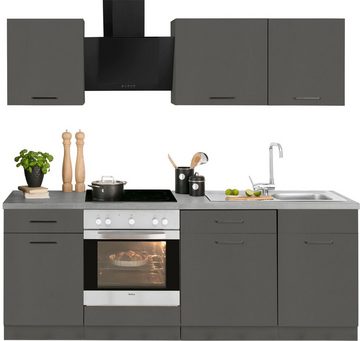 wiho Küchen Küchenzeile Esbo, mit E-Geräten, Breite 220 cm