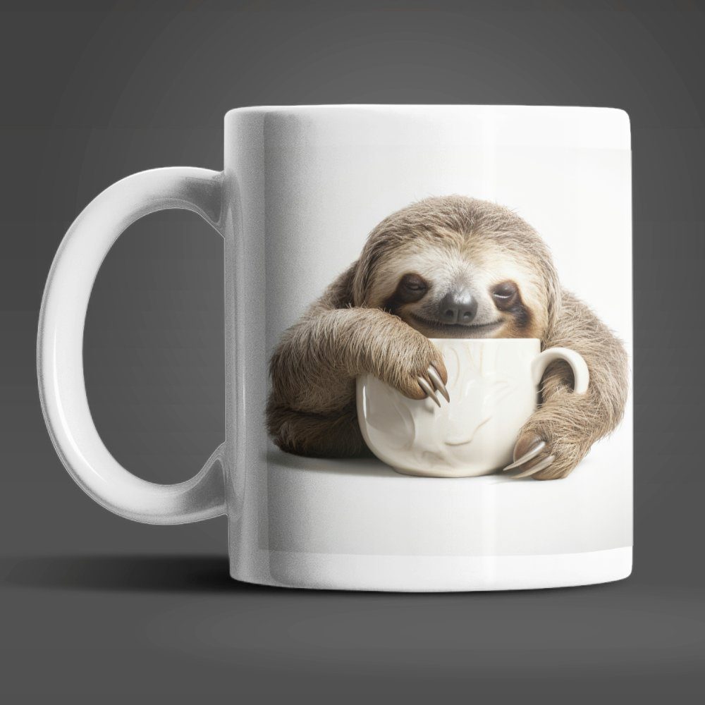 WS-Trend Tasse Faultier Stressfreie Antis Stress Kaffeetasse Teetasse Geschenkidee, 1-tlg., Keramik, 330 ml