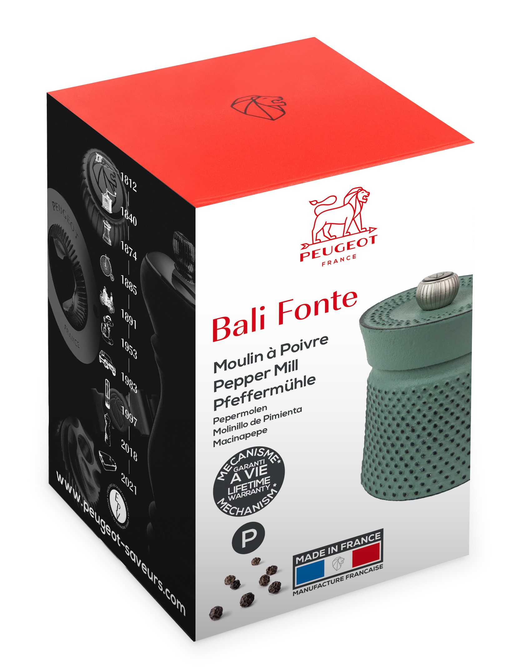 PEUGEOT Pfeffermühle BALI 8cm Grün Gusseisen Orientalisch Stahlmahlwerk