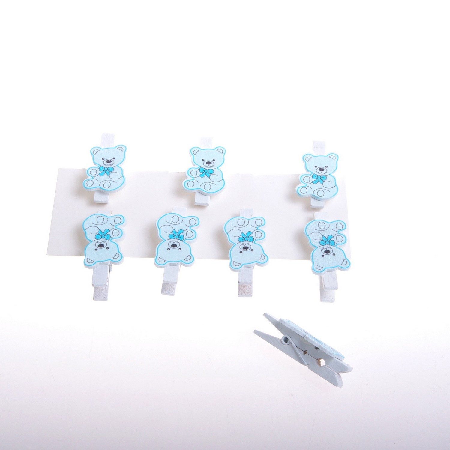 Deko AS Basteldraht Holzklammer "Teddybär" 3x2cm - col.71 hellblau -1 VE = 8 Stück – 815