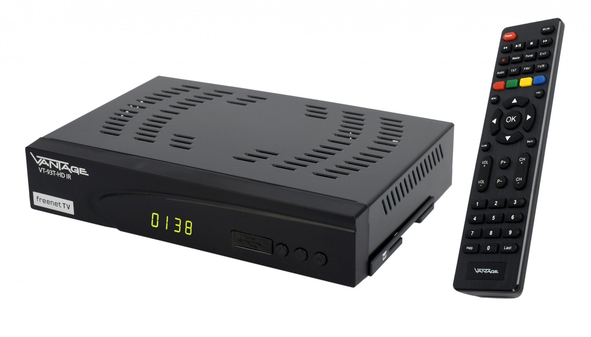 Vantage VT-93-U, Comboreceiver DVB-C und DVB-T2 HD Receiver (1080p Full HDTV, USB, HDMI, AV, S/PDIF, freenet TV)