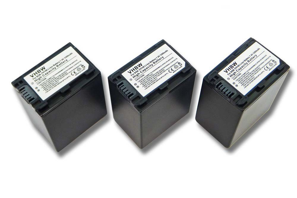 vhbw kompatibel mit Sony DCR-HC51(E), DCR-HC53(E), DCR-HC47(E), DCR-HC62(E) Kamera-Akku Li-Ion 3300 mAh (7,4 V)