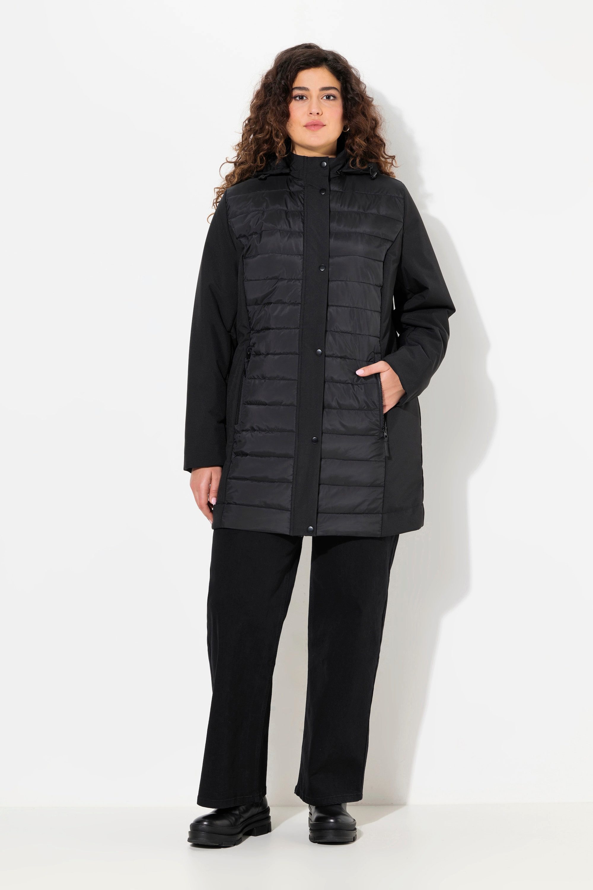 Ulla Popken Steppjacke HYPRAR Hybridjacke Stepp/Softshell Stehkragen