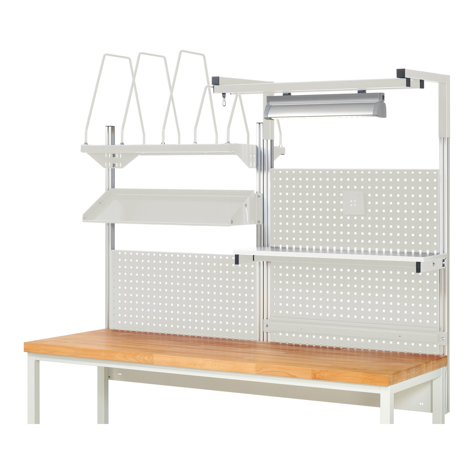 RAU Werkbank Rau System-Aufbau Komplettset 06, für Produktbreite 2000 mm, RAL7035/R