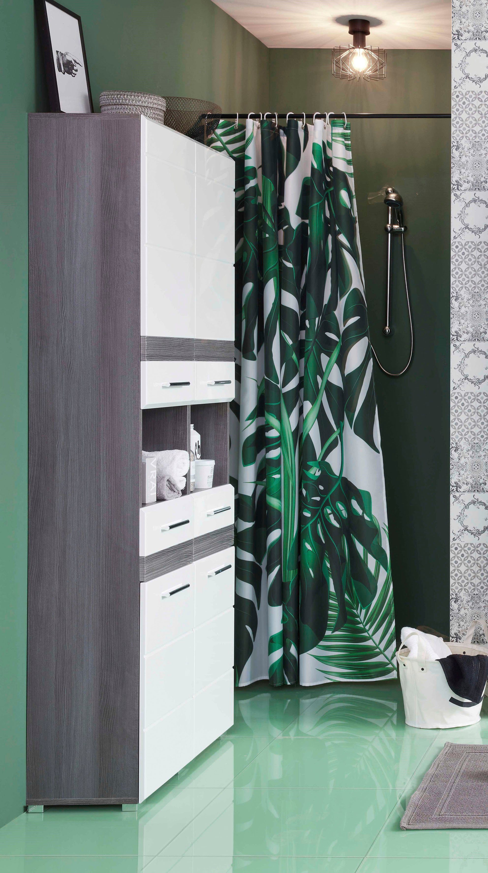 welltime Hochschrank "Toulon", Badschrank mit 2 Schubladen und offenen Fäch günstig online kaufen