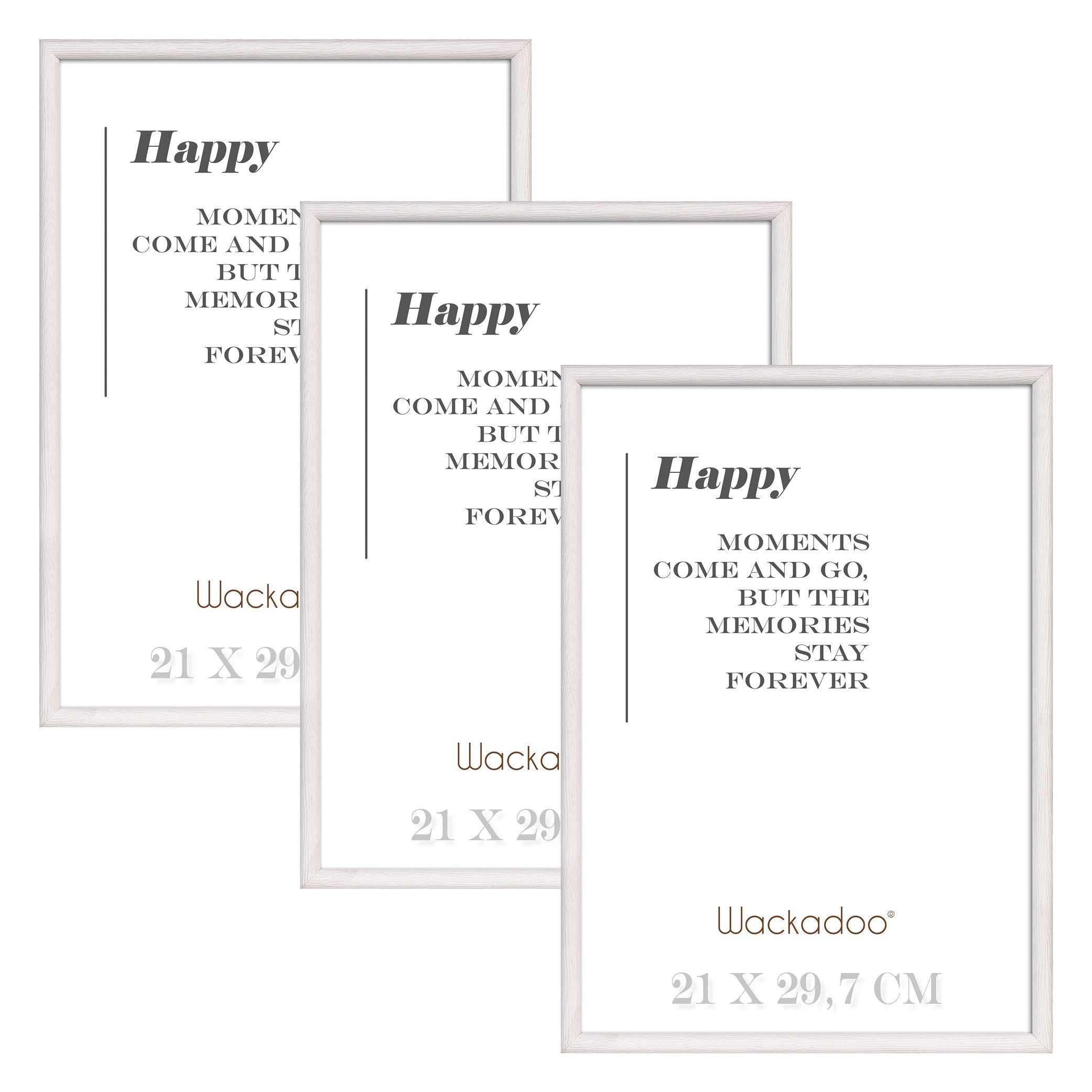 Wackadoo Living Bilderrahmen-Set HAPPY mit Glasscheibe günstig online kaufen