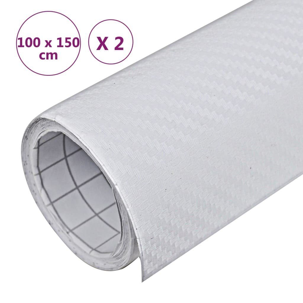 100x150 cm Weiß Steckdose Autofolien 2 vidaXL Stk. 3D