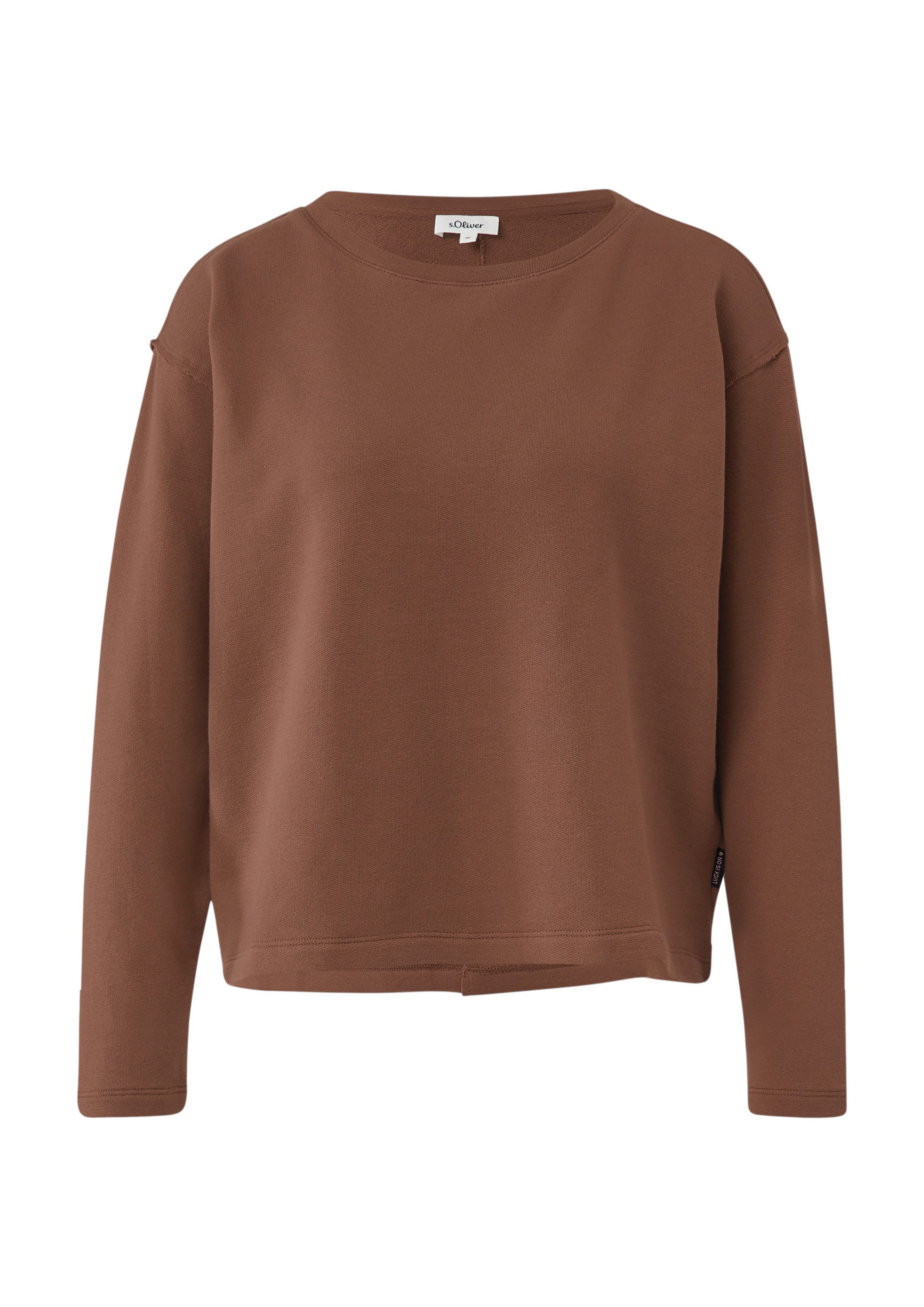 s.Oliver Sweatshirt Sweatshirt Verkürztes Sweatshirt mit Naht-Details
