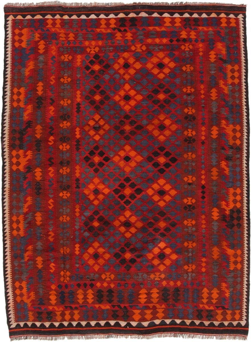 Orientteppich Kelim Afghan Antik 196x263 Handgewebter Orientteppich, Nain Trading, rechteckig, Höhe: 3 mm