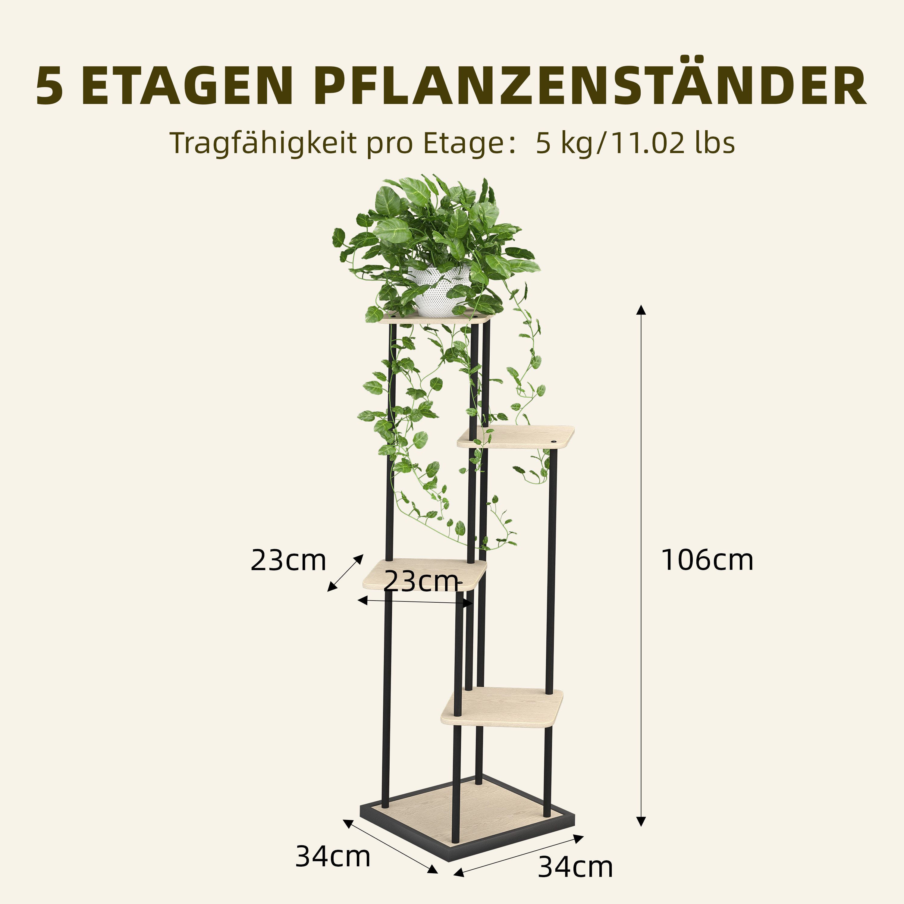 Ribelli Pflanzentreppe 5 Etagen Pflanzenständer, Blumenständer günstig online kaufen