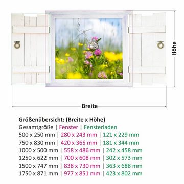 nikima Wandtattoo 045 Schmetterling auf Blumenwiese (PVC-Folie), in 6 vers. Größen