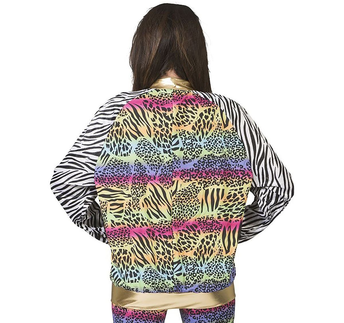 Funny Fashion Kostüm Rapperin Hip Hop Jacke für Damen, tierprint bunt