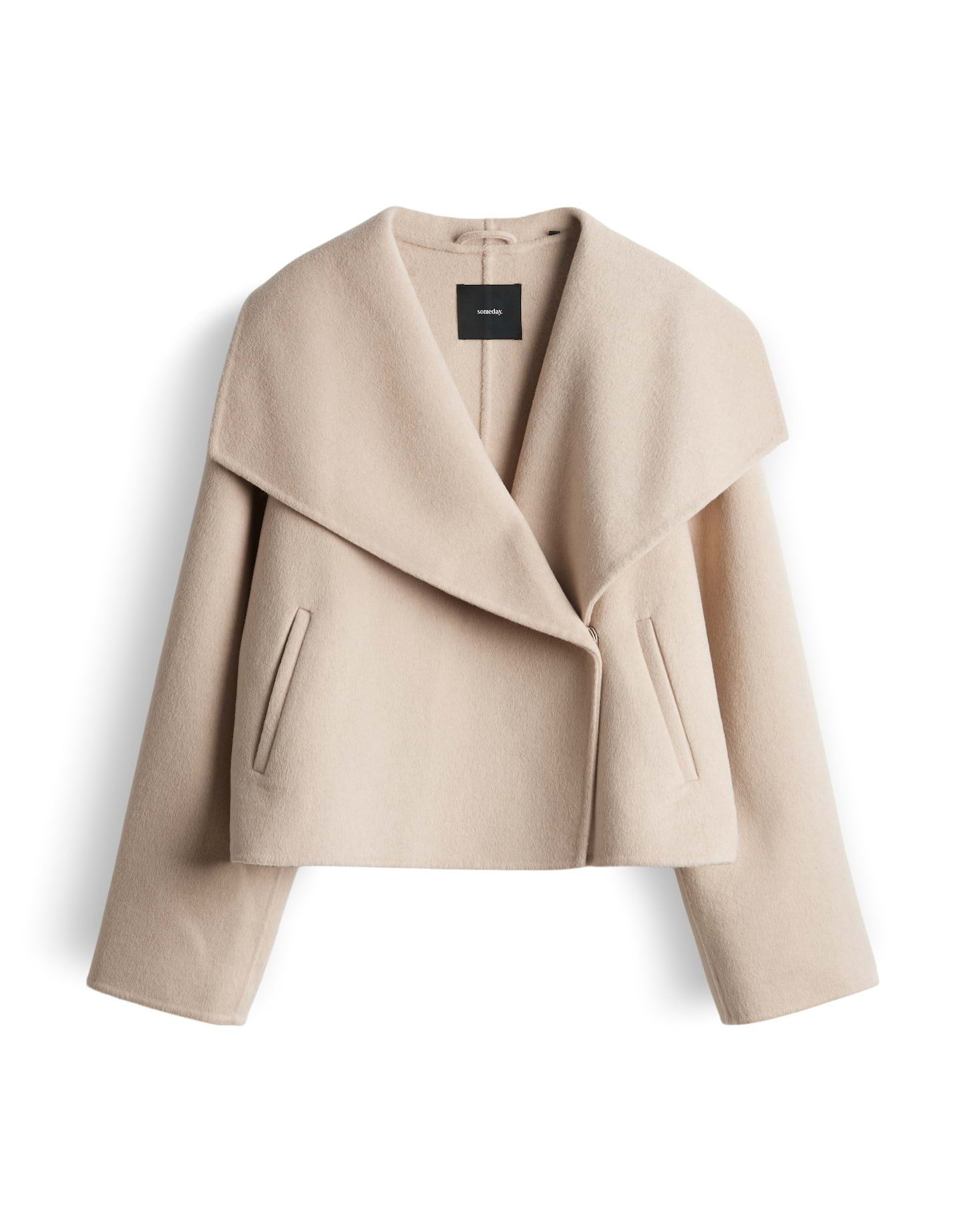 someday Wolljacke NARIA Regular mit breitem Schalkragen leicht ausgestellt geschnitten, gekämmte Oberfläche