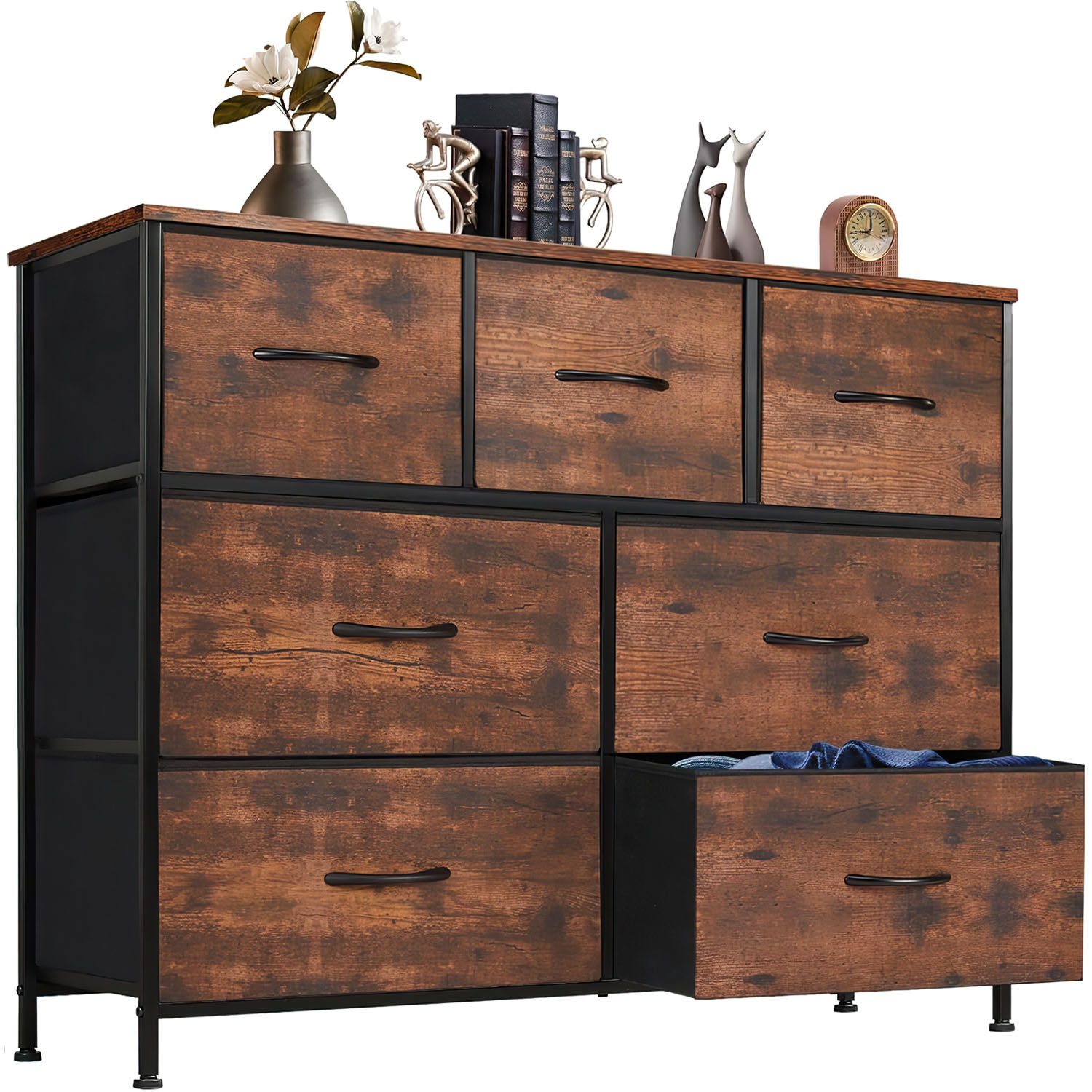 Kommode mit 7 Schubladen Sideboard Mehrzweckschrank Schubladenschrank