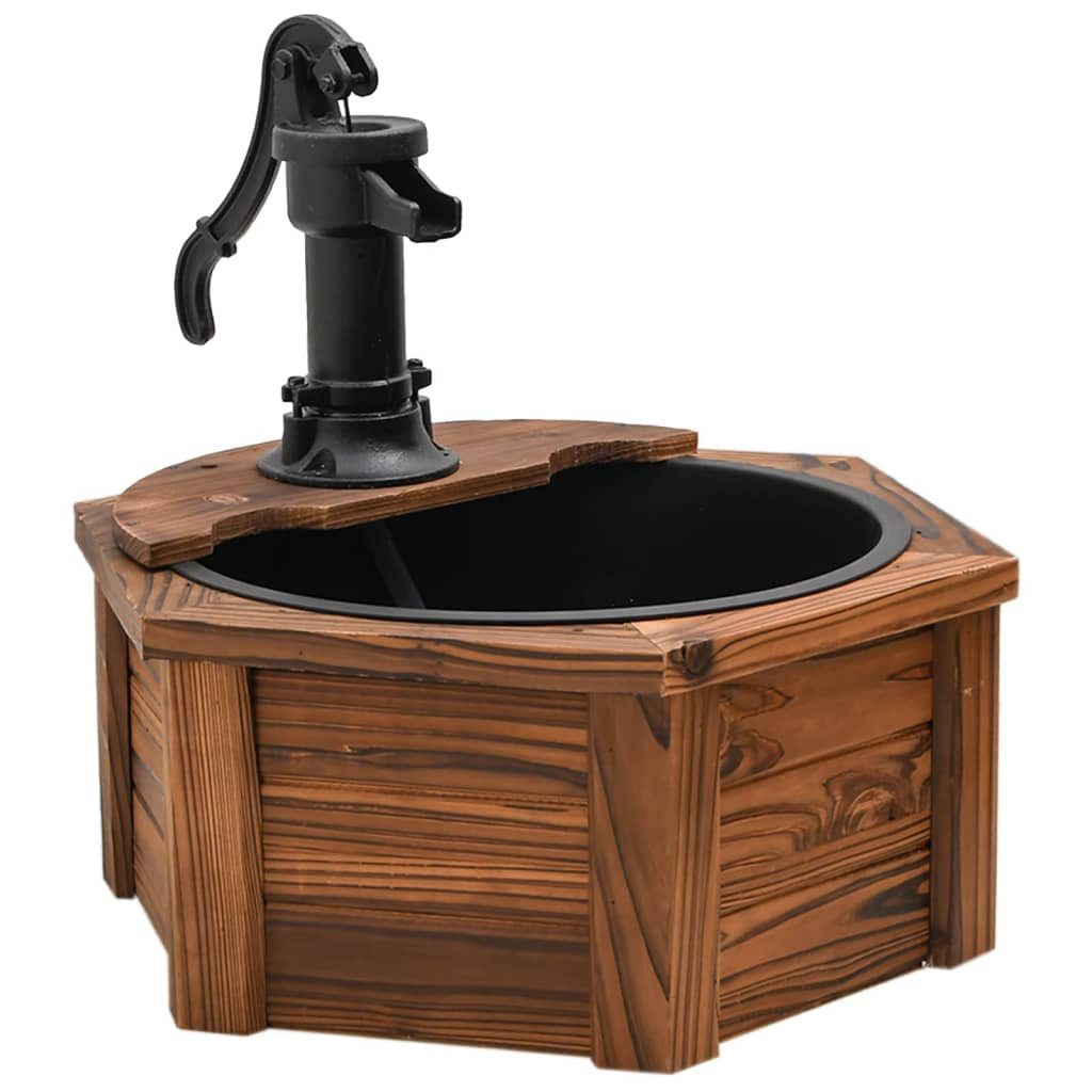 vidaXL Wasserfall Gartenbrunnen mit Pumpe 57x57x53 cm Massivholz Tanne
