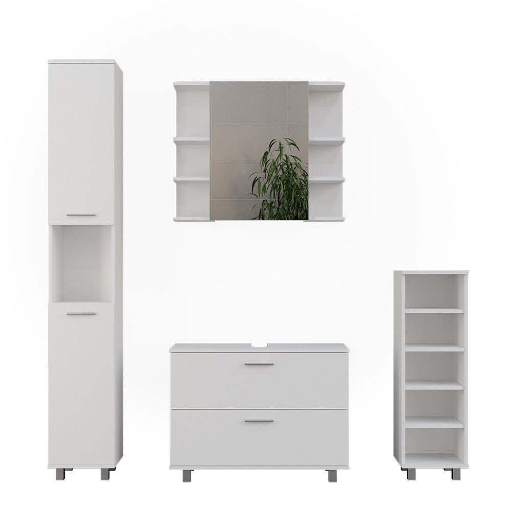 Badmöbel-Set Ilias, Weiß, 4 Teile