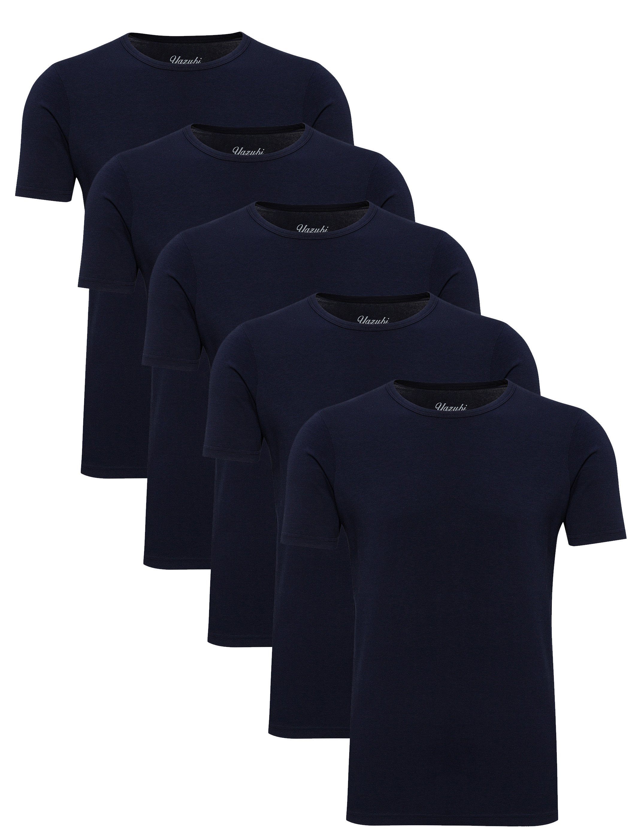 Yazubi T-Shirt 5-Pack Mythic Basic Tee Crew Neck (Set, 5er-Pack) modernes Rundhalsshirt Blau (Dark sapphire 194020)