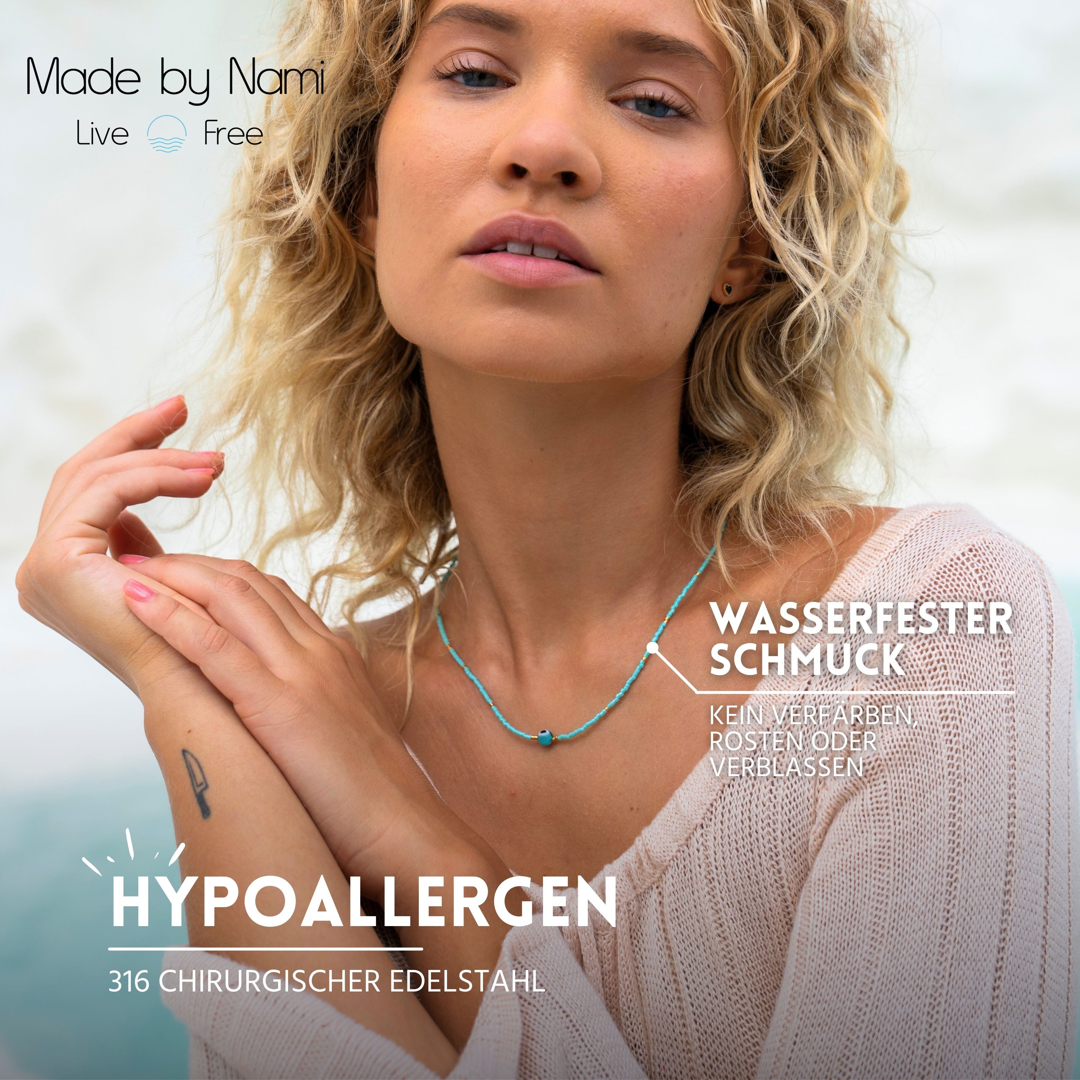 Made by Nami Perlenkette Damen Glas günstig online kaufen