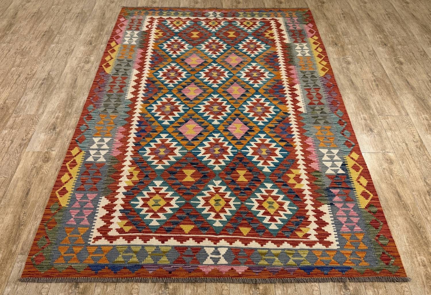 Rug Studios Teppich KELIM ORIGINAL HANDGEARBEITET, Rechteckig, Höhe: 5 mm, Handgefertigt, 171 x 256 cm, Multi