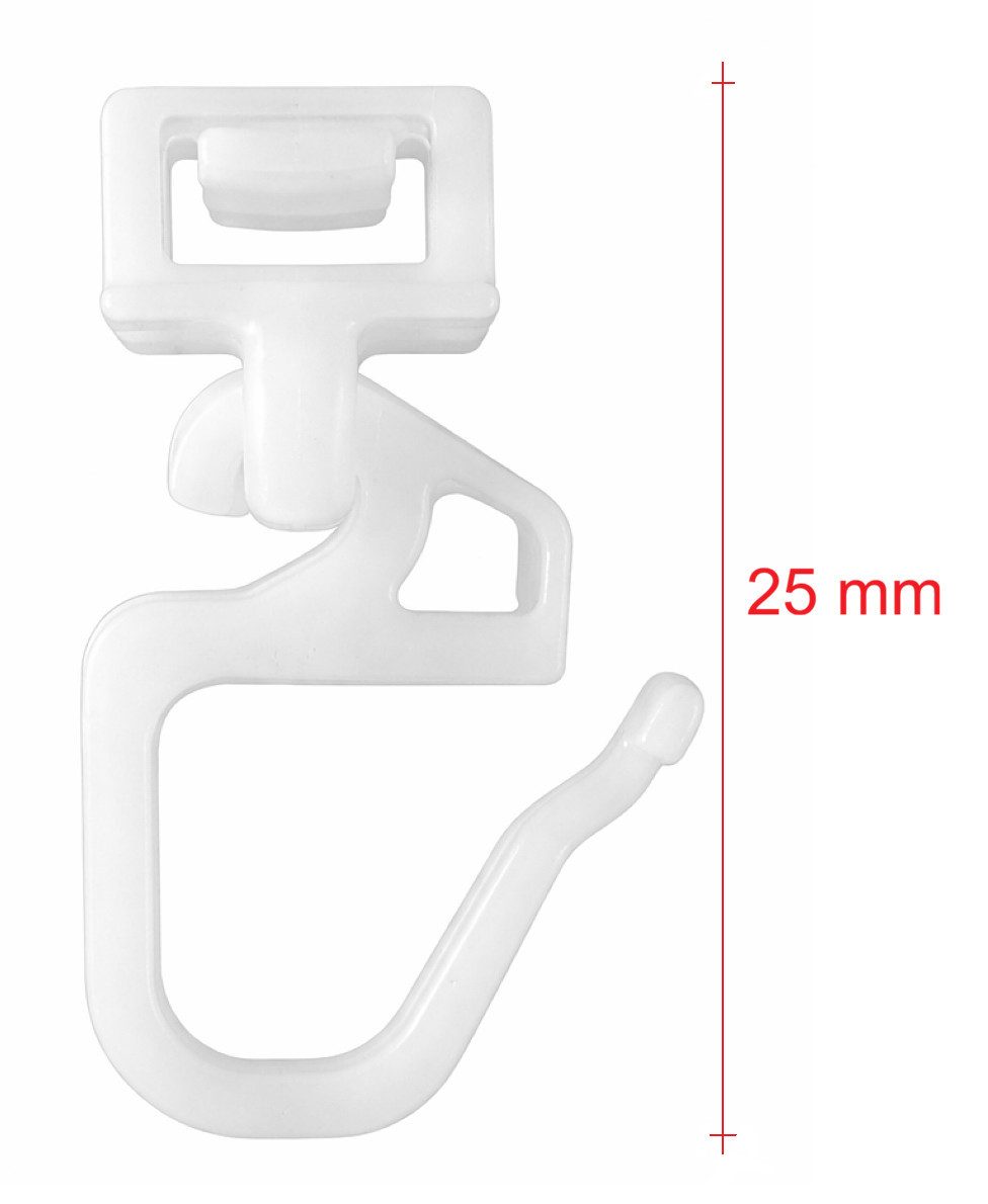 HINNO Klick-Gleiter Silent, Gardinenschienen, Vorhangschienen, (Set, 50-St., Set aus mehreren Gardinengleitern), klicksystem, leises Gleiten, hohe Tragkraft, nachrüstbar, langlebig