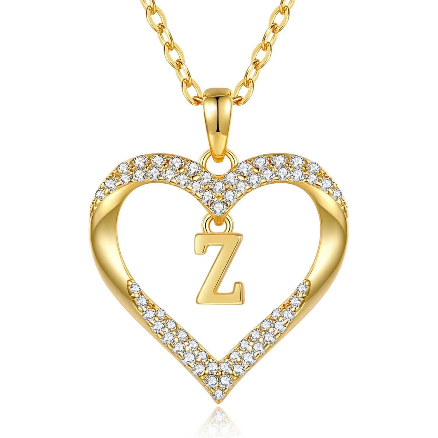 LuxusKollektion Namenskette Halskette Damen 18K vergoldet Buchstabenkette personalisiert Z