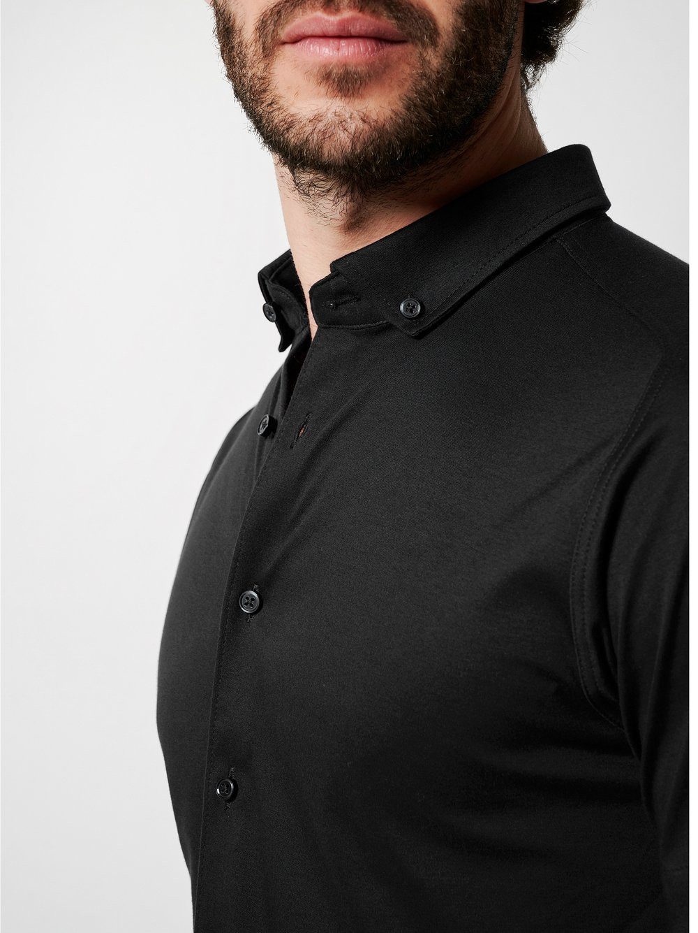 DESOTO Kurzarmhemd Jerseyhemd Casual Modern Button Down halbarm Flexibler Stretch