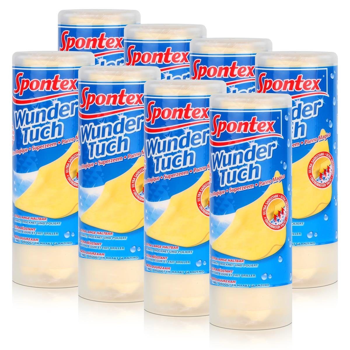 SPONTEX Spontex Wundertuch - Reinigt, Trocknet und Poliert (8er Pack) Reinigungstücher