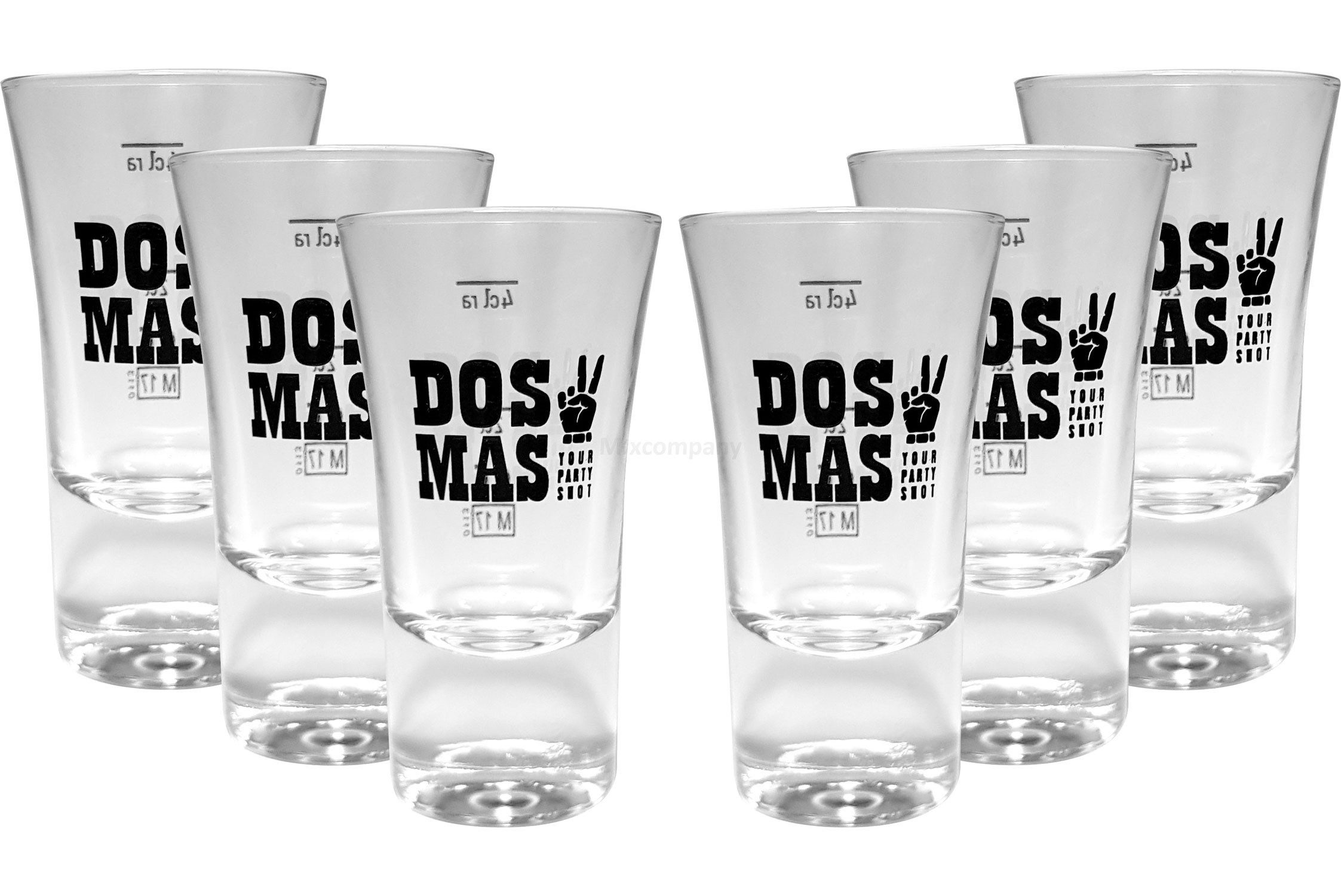 CL Gläser-Set Dos Mas Shotglas Gläser-Set - 6x Shotgläser 4cl geeicht