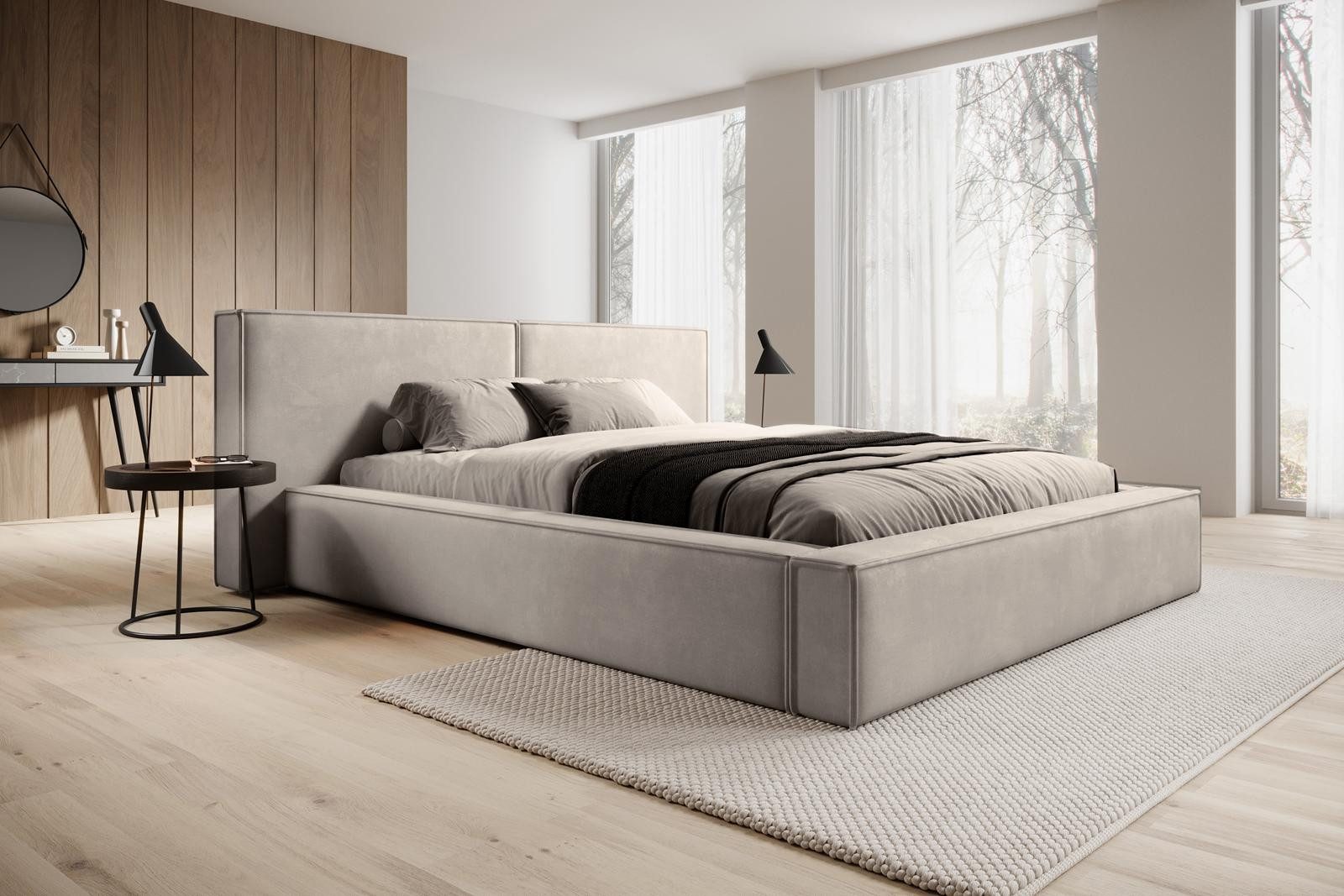 Compleo Polsterbett HEVE mit Bettkasten & Lattenrost, gepolstertes Designerbett, Kopfteil (Kostenlose Lieferung! TOP ANGEBOT), Hochwertiges Schlafzimmermöbel in verschiedenen Größen!