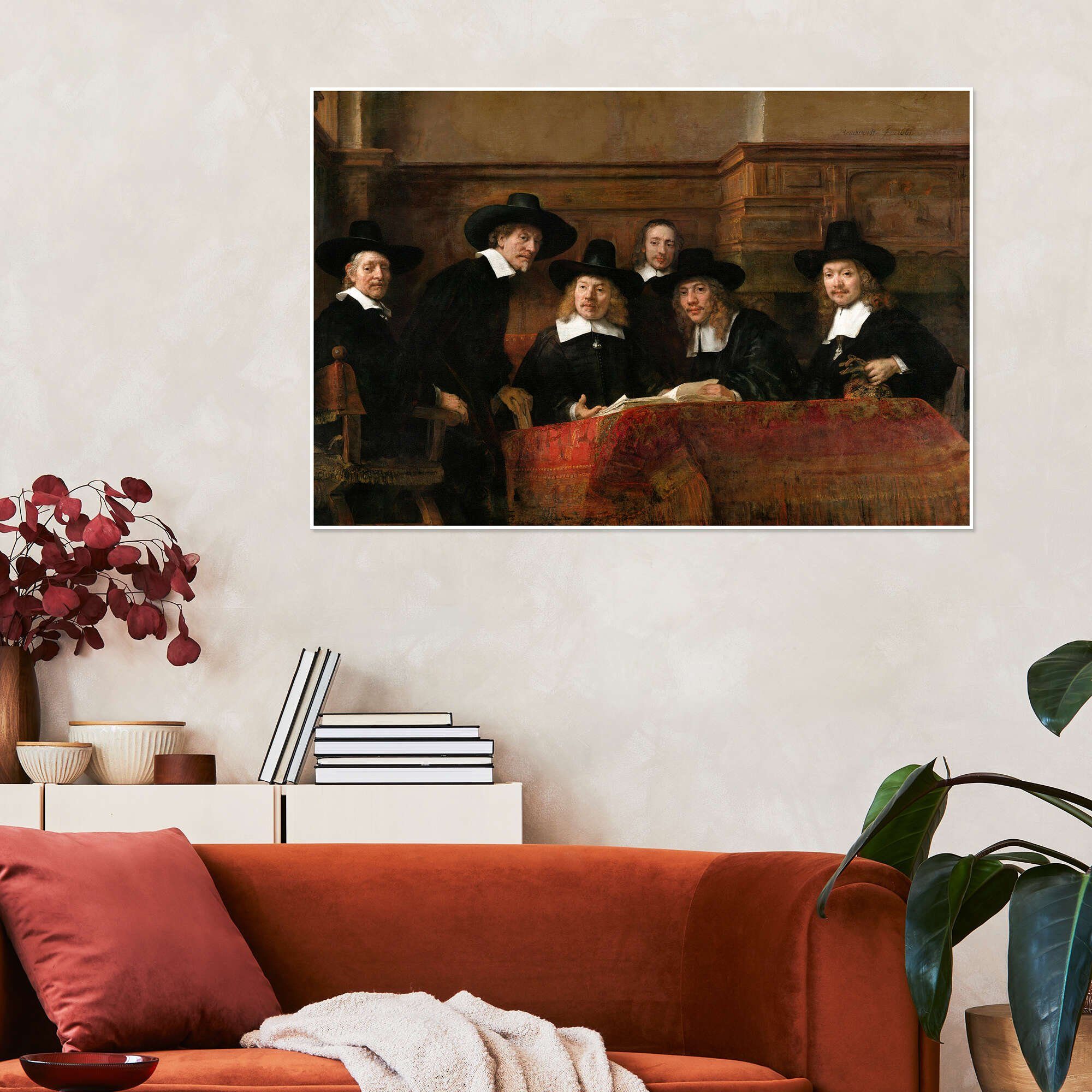 Posterlounge Wandbild Die Staalmeesters, Rembrandt van Rijn, erhältlich als Poster, Leinwandbild, Wandsticker oder Acrylglasbild