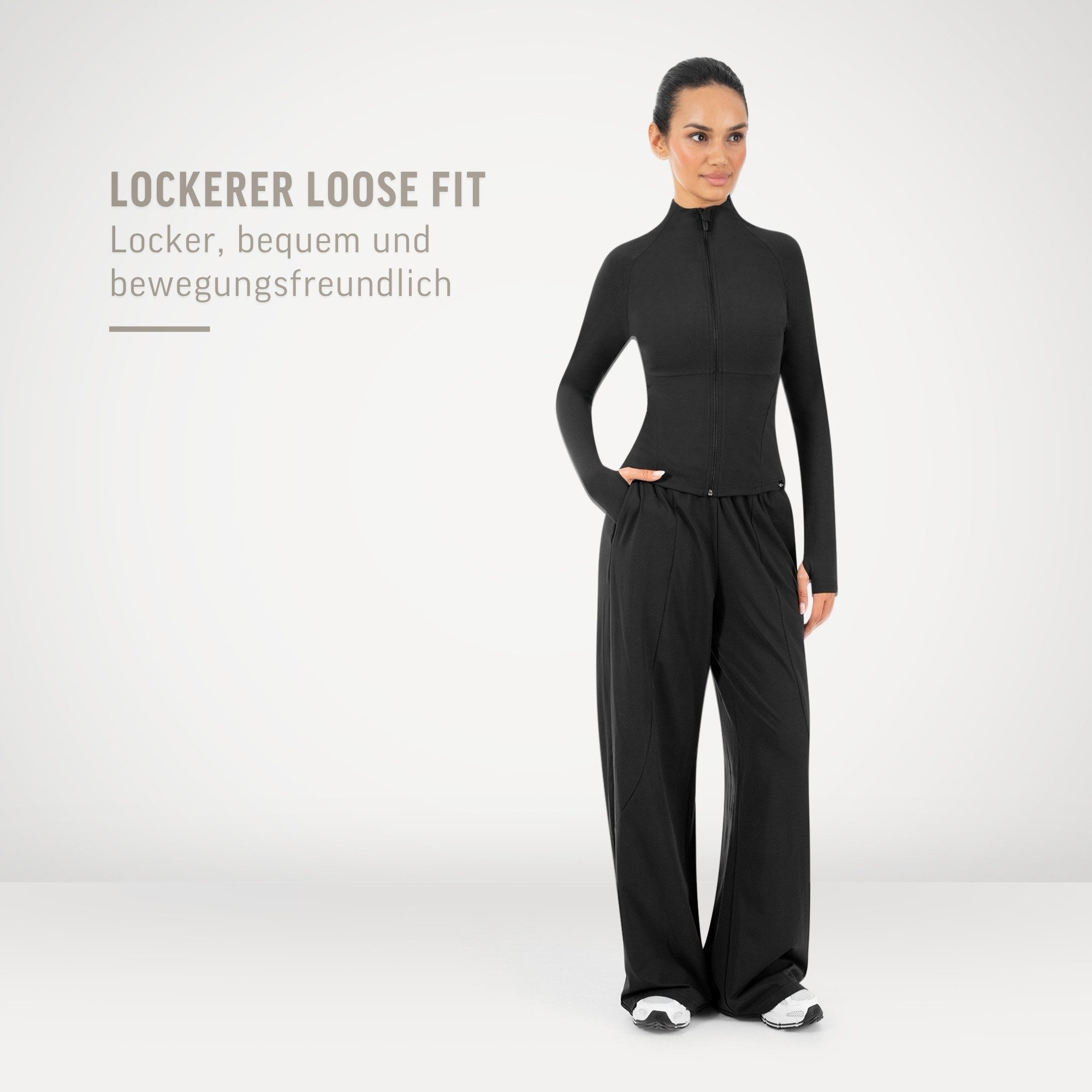 Smilodox Jogginghose Nexa, Wide-Leg Damen, Trainingshose mit High-Waist & Loose Fit, Gym Weites Bein, Weiches Material, Lockerer Sitz, Homewear, Streetwear