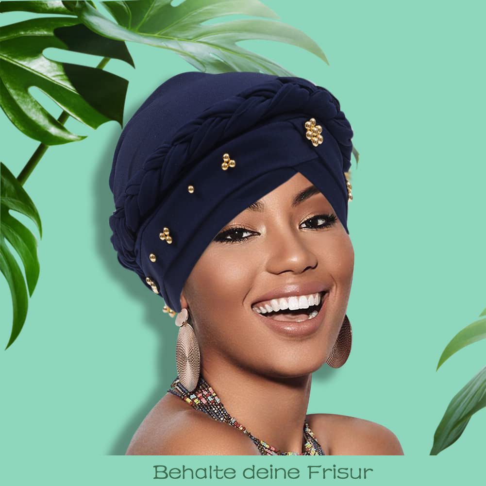 Zaewry Kopftuch Damen-Turban – Vorgebundener Chemo-Kopftuch, Beanie, Mütze, mit gedrehter – Kopfbedeckung für Krebspatientinnen