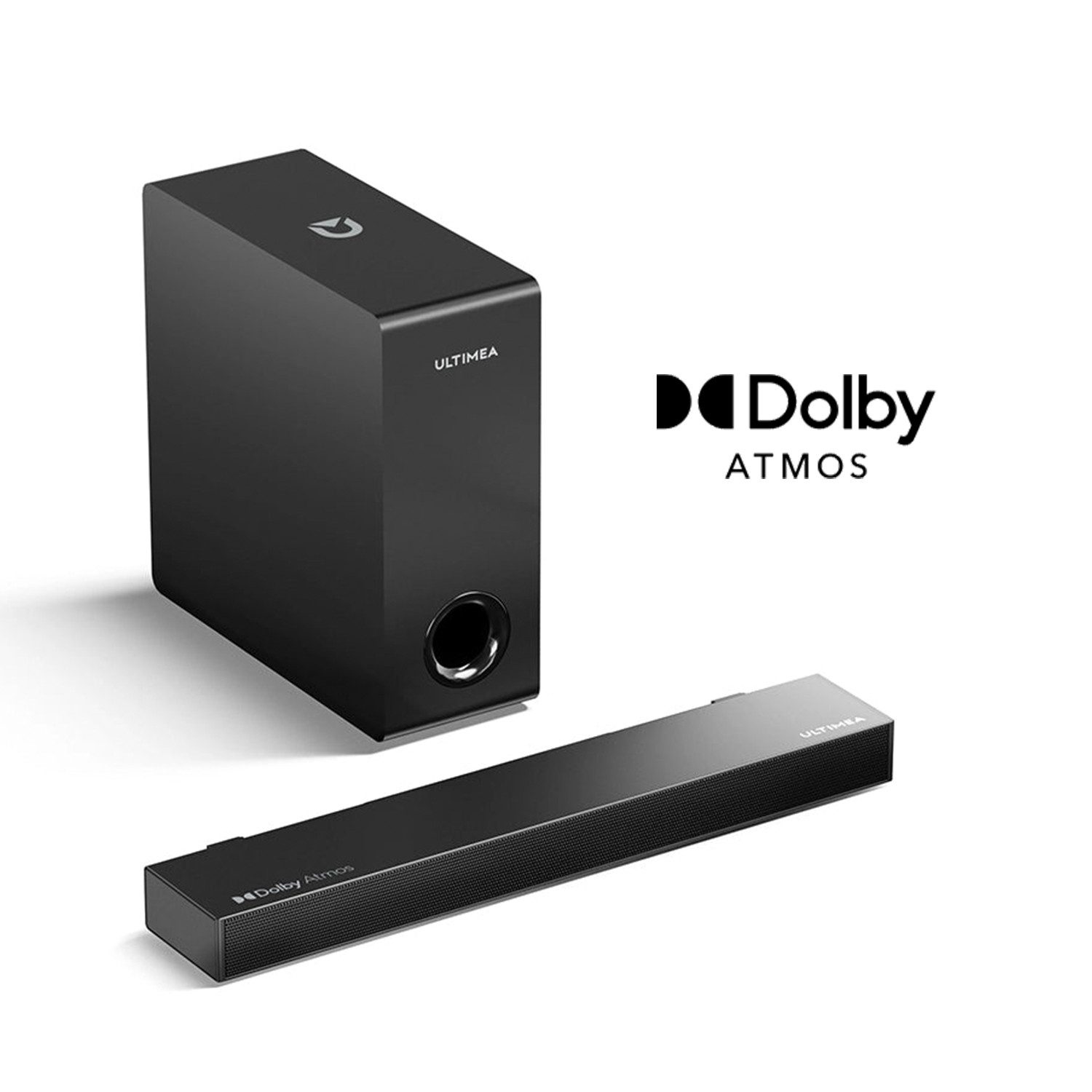 Ultimea Dolby Atmos 2.1 Soundsystem (190 W, 5,25%27%27 Kabelgebundener Subwoofer mit einstellbarem Bass)