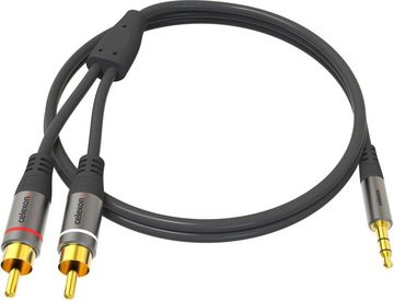 Celexon 2x Cinch auf 3,5mm Stereo Klinke Audiokabel Audio-Kabel, (150 cm), Professional Line, 1,5m, schwarz