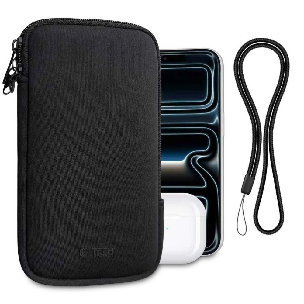 TECH PROTECT Handytasche Schutzhülle Einschubtasche Smartphonetasche (Spar-Set, 1-tlg., 17 x 10 cm elegant), Magnetverschluss, Kunstleder, weich gefüttert