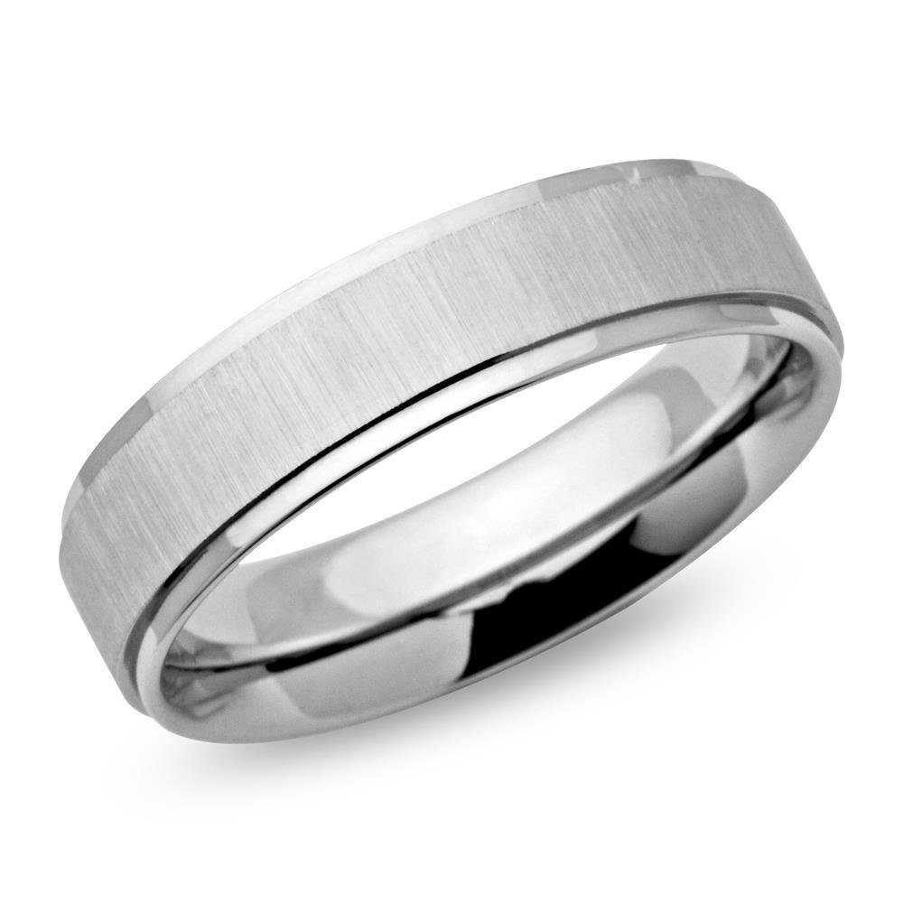Unique Fingerring Mattierter Edelstahl Ring mit polierten Kanten R9106